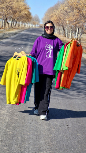 لانگ زنانه ساده رنگی تیشرت