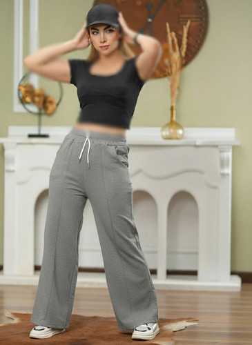 شلوار بگ زنانه طوسی