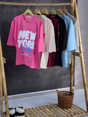 تیشرت مدل باکسی زنانه رنگی