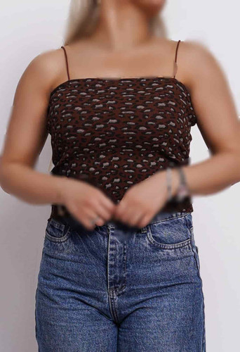 تاپ زنانه پلنگی کبریتی