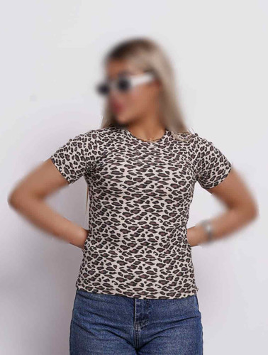 تیشرت پلنگی زنانه کبریتی