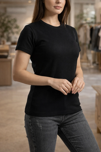 کراپ کبریتی زنانه ساده سفید مشکی