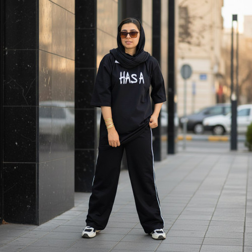 تیشرت لانگ مشکی زنانه