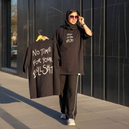 تیشرت لانگ مشکی زنانه