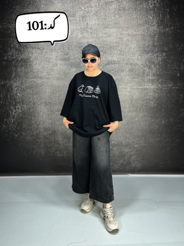 تیشرت لانگ زنانه مشکی